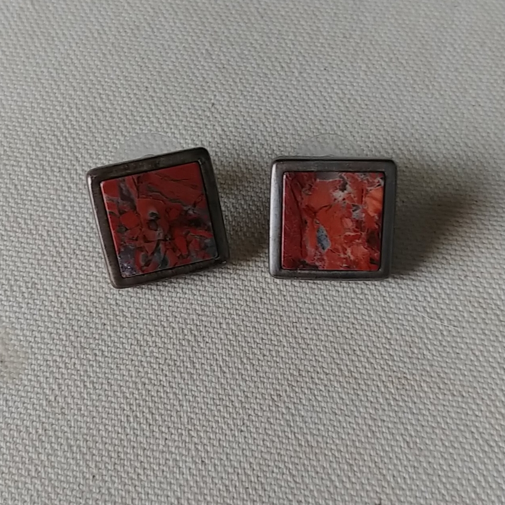 Multi-colored marbled earrings